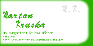 marton kruska business card